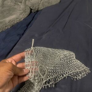 Silver Mesh Women Swim Coverup